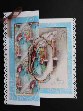 Christmas Vintage Visiting Friends No Hole Fold Back by Valerie Spowart