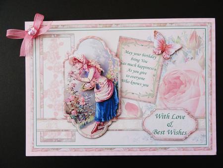 Vintage Rose Garden Card Topper & Decoupage by Valerie Spowart