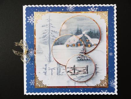Country House in Winter Panel Card by Valerie Spowart