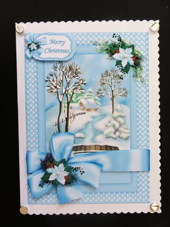 Ribbon Wrapped Christmas Scene by Valerie Spowart
