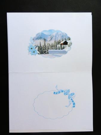 Snow Cabin Christmas Scene Insert by Valerie Spowart