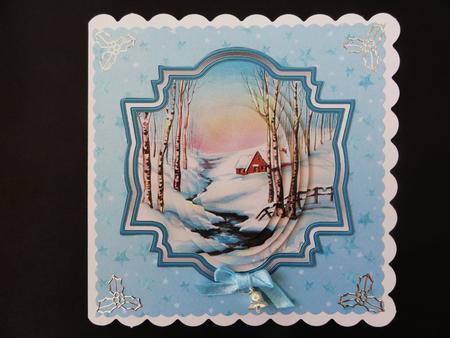 Snow Scene Vintage Topper with Pyramid Layers by Valerie Spowart