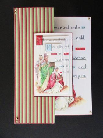 Three Kings Bring Gifts No Hole Fold Back Card by Valerie Spowart
