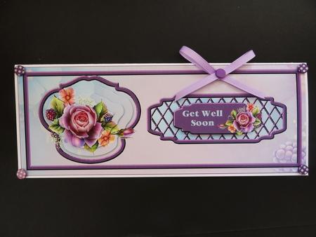 English Rose Dl Card Front by Valerie Spowart