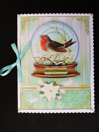 Christmas Snow Globe with Vintage Robin by Valerie Spowart