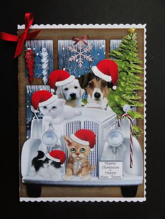 Christmas Animals Bringing Home the Christmas Tree!! by Valerie Spowart