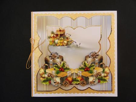 Gifts, Baubles and Holly Card with Decoupage by Valerie Spowart