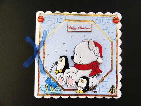 Polar Bear and Friends Card with Decoupage by Valerie Spowart