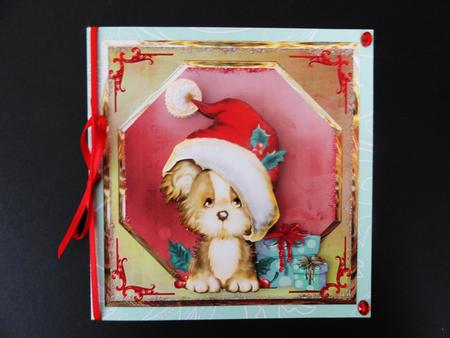 Christmas Dog Card with Decoupage by Valerie Spowart