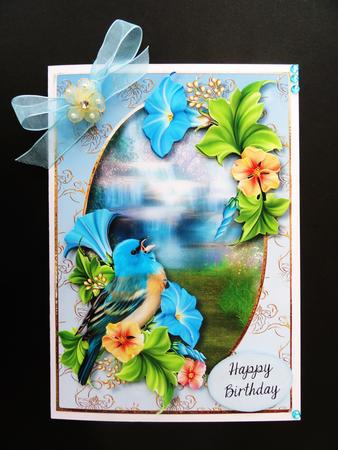Beautiful Blue Bird at the Waterfall by Valerie Spowart