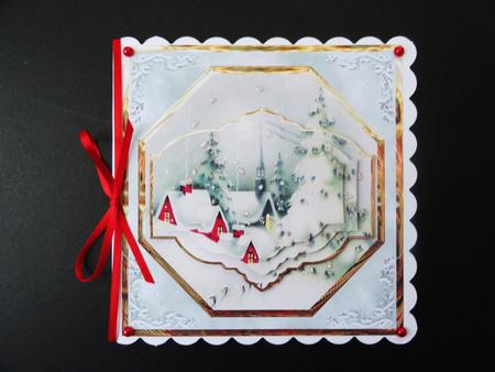 Vintage Christmas Hamlet Card by Valerie Spowart