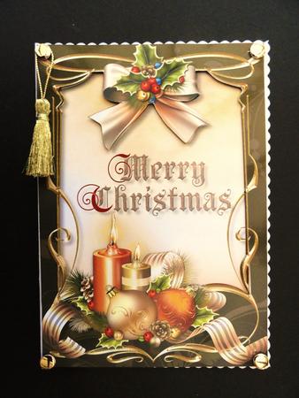 Golden Art Nouveau Merry Christmas by Valerie Spowart