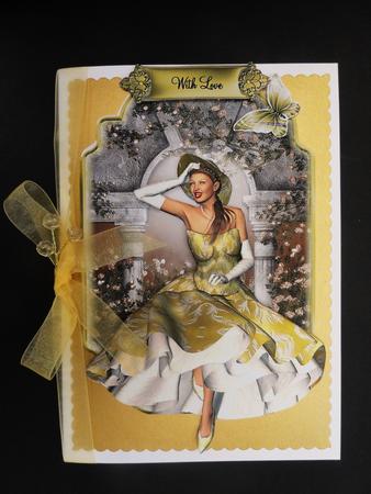 50's Golden Girl Topper with Decoupag by Valerie Spowart