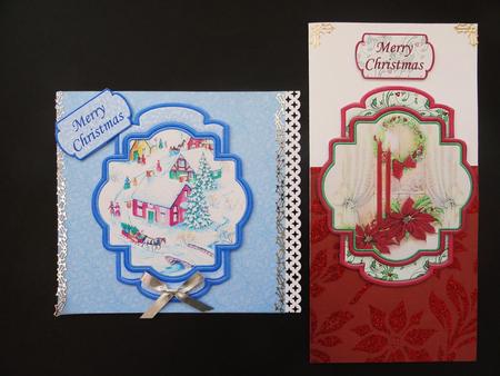 Christmas Traditional Poinsettia Village Toppers Inserts Tag by Valerie Spowart