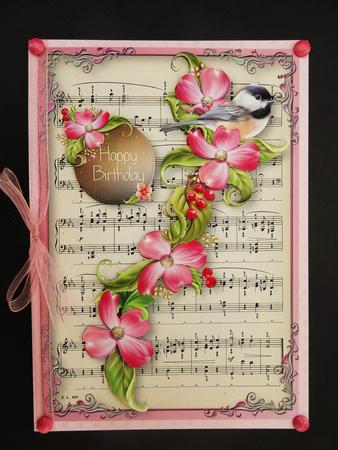 Vintage Sheet Music, Flowers & Bird by Valerie Spowart