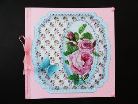 Shabby Chic Pink Roses Shaped Card by Valerie Spowart