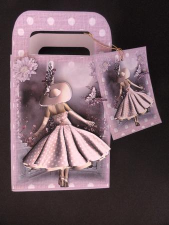 Polka Dot Pink Moonlight Gift Bag Mini Kit by Valerie Spowart