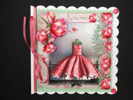 1950's the Dusky Pink Dress Card Front Mini Kit by Valerie Spowart