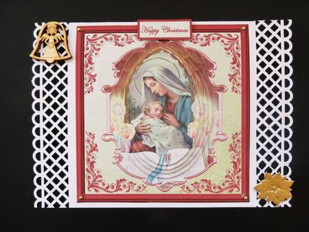 Baby Jesus and Mother Card with Eclipse Pyramid Layers by Valerie Spowart