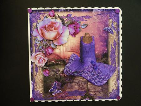 1920's the Lilac Flapper Dress Card Front Mini Kit by Valerie Spowart