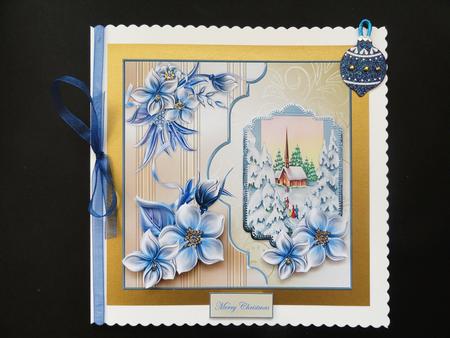 Christmas Church Service and Blue Flowers by Valerie Spowart