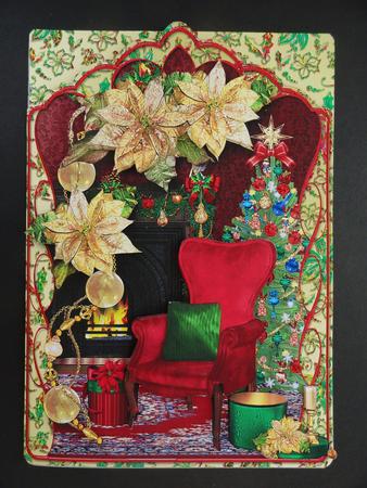 Golden Poinsettias Shaped Card Mini Kit by Valerie Spowart