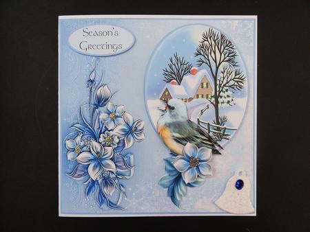 Wild Bird Winter Scene 6x6 Card Front by Valerie Spowart
