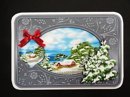 Christmas Village Cut Out Frame by Valerie Spowart