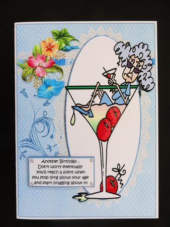 Stella Brags About Her Age Quick Card by Valerie Spowart