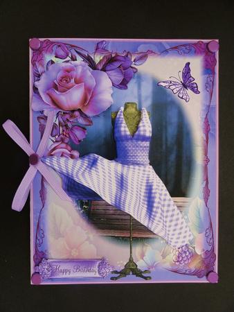 Ladies Vintage Lilac Gingham Dress Topper by Valerie Spowart