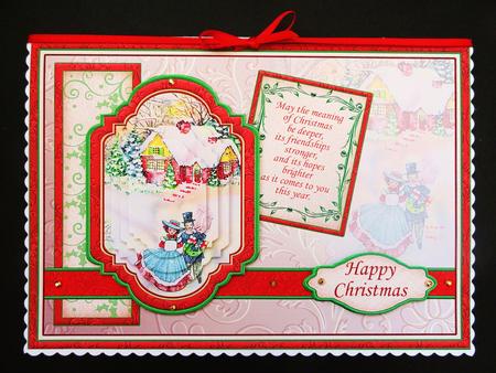 Vintage Christmas Morning Walk Quick Card by Valerie Spowart