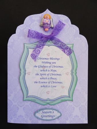 Lilac Damask Elegant Top Card Base by Valerie Spowart