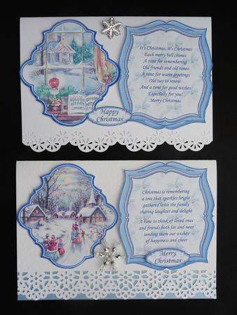 Christmas Toppers Vintage Toppers Traditional Scenes Blue by Valerie Spowart