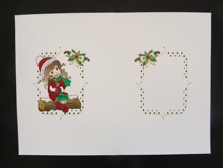 Girl with Kitten Christmas Insert by Valerie Spowart