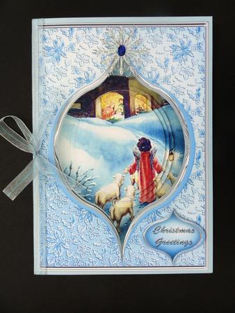 While Shepherds Watch Pyramid Card Front by Valerie Spowart
