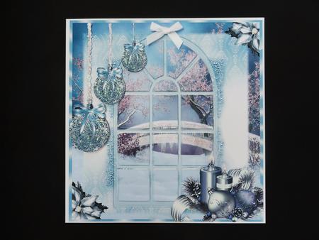 Blue Blue Christmas Window Topper by Valerie Spowart