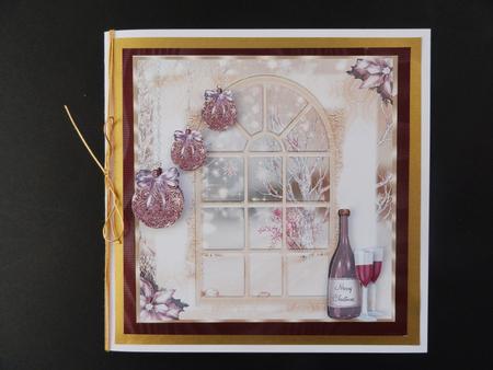The Dusky Pink Snow Window Scene Topper by Valerie Spowart