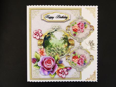 Floral Card with Two Side Panels by Valerie Spowart