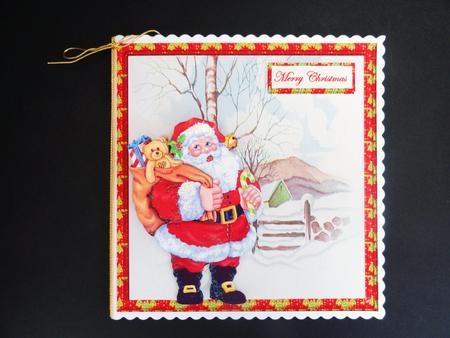Santa is Walking Today Card with Decoupage by Valerie Spowart