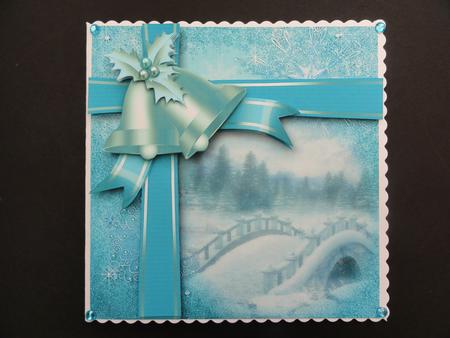 Christmas Sparkle Snowy Bridge Scene by Valerie Spowart