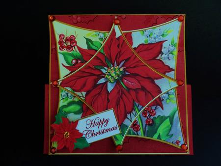 Red Poinsettia 3D Star Card Mini Kit by Valerie Spowart