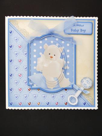 New Baby Boy Teddy by Valerie Spowart