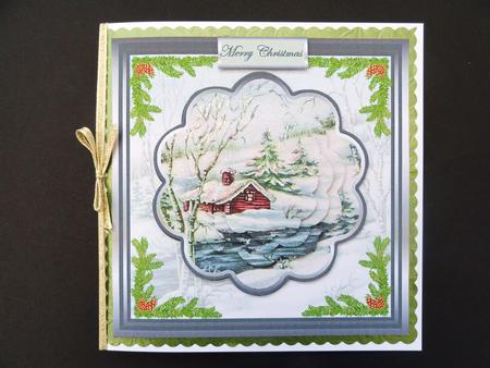 Log Cabin in the Snow Card with Petal Stacker by Valerie Spowart