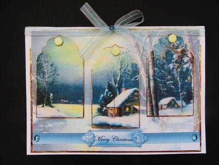 Snowy Evening Panel Card with Toppers by Valerie Spowart