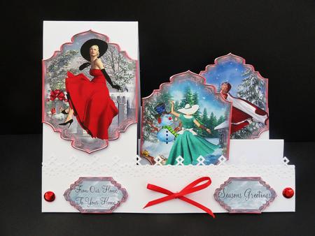 5x 1950's Christmas Card Toppers and Sentiments by Valerie Spowart