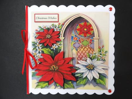 Poinsettias 6x6 Aperture Card by Valerie Spowart