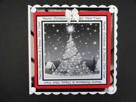 Sparkly Tree 8x8 Black and White Topper Sheet by Valerie Spowart