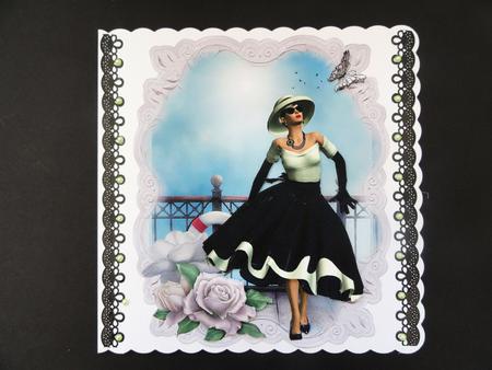 1950's Style Grace on the Boardwalk Shaped Topper by Valerie Spowart
