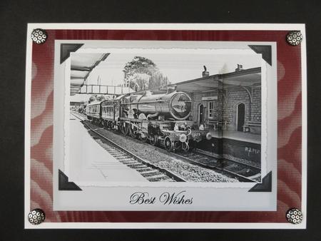 Steam Train Engine Card and Pyramid by Valerie Spowart