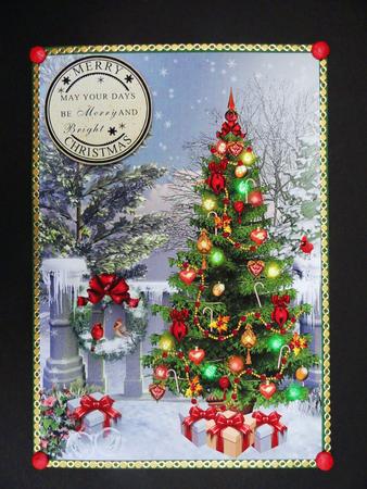 Beautiful Christmas Tree on a Snowy Balcony by Valerie Spowart